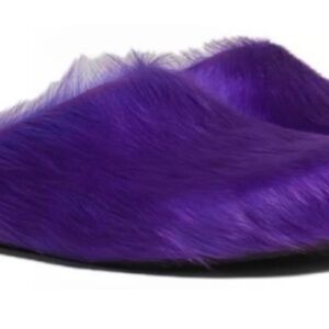 Marni Long-Hair Calfskin Fussbett Sabot Purple